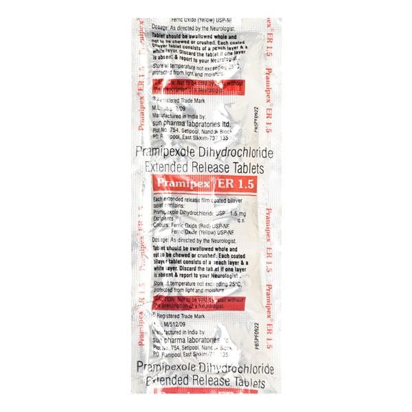 Pramipex ER 1.5mg Tablet 10'S - Global Surgicals