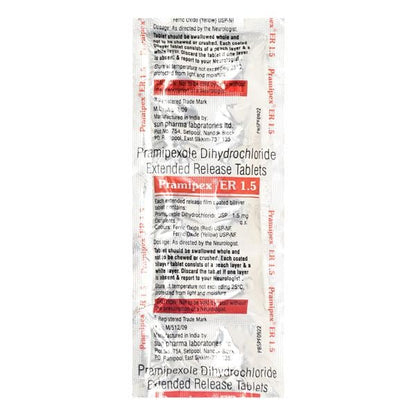 Pramipex ER 1.5mg Tablet 10'S - Global Surgicals