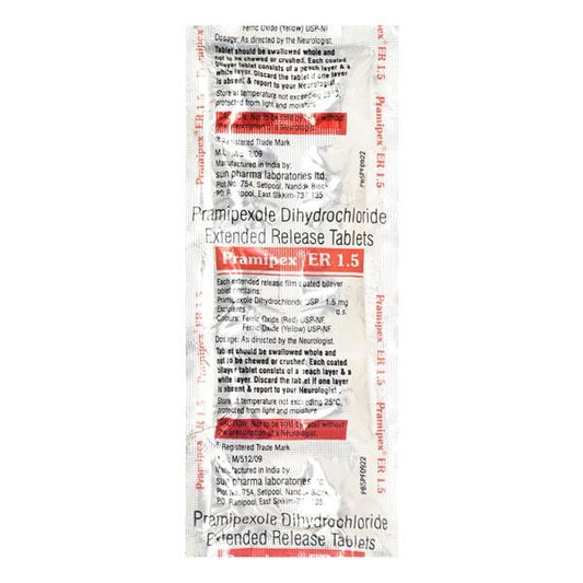 Pramipex ER 1.5mg Tablet 10'S - Global Surgicals