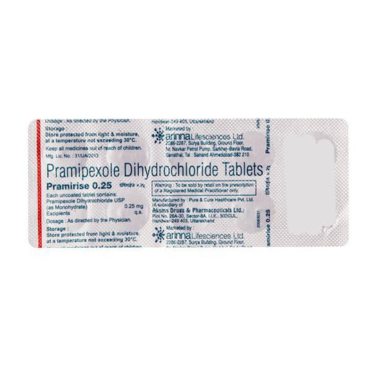 Pramirise 0.25mg Tablet 10'S - Global Surgicals