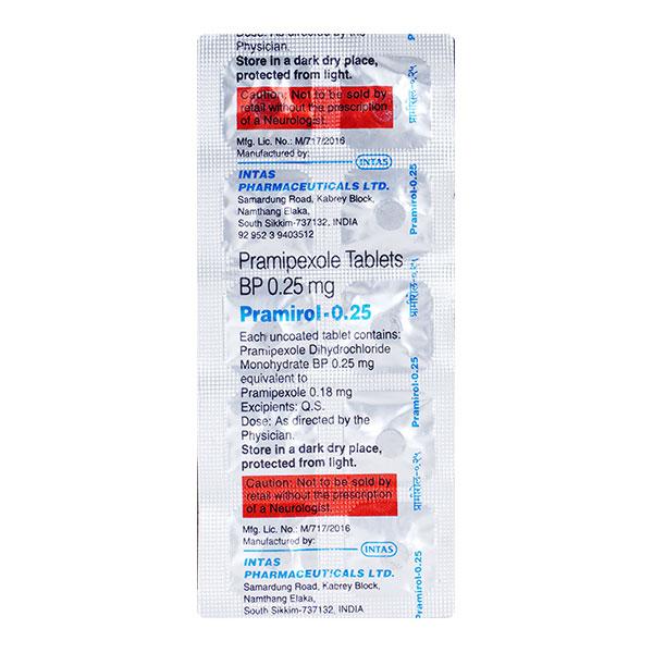 Pramirol 0.25mg Tablet 10'S - Global Surgicals