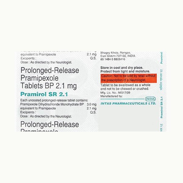 Pramirol SR 2.1mg Tablet 10'S - Global Surgicals