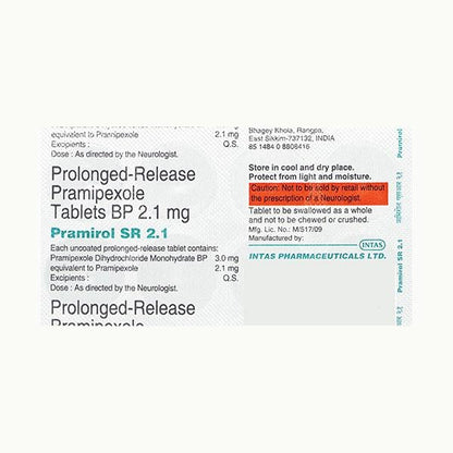 Pramirol SR 2.1mg Tablet 10'S - Global Surgicals