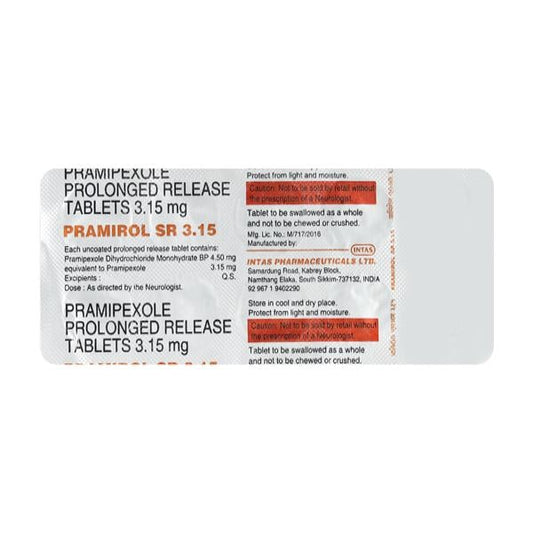 Pramirol SR 3.15mg Tablet 10'S - Global Surgicals