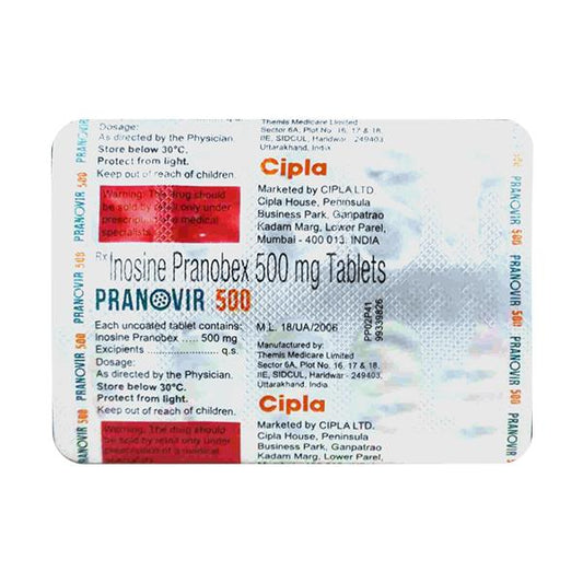 PRANOVIR 500 Tablet 10's - Global Surgicals