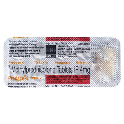 Predace 4mg Tablet 10'S - Global Surgicals