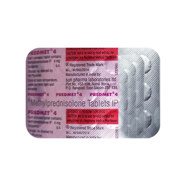 PREDMET 4 Tablet 15's - Global Surgicals
