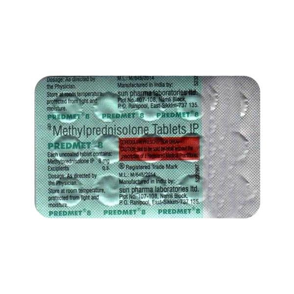 PREDMET 8 Tablet 15's - Global Surgicals