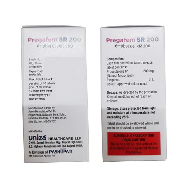 PREGAFEM SR 200 Tablet 10's - Global Surgicals