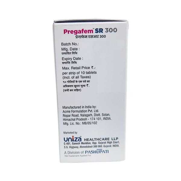 PREGAFEM SR 300 Tablet 10's - Global Surgicals