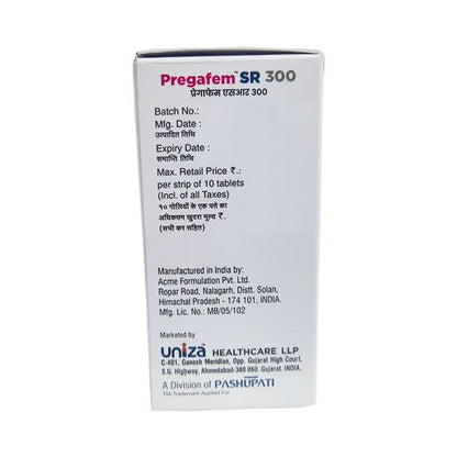 PREGAFEM SR 300 Tablet 10's - Global Surgicals