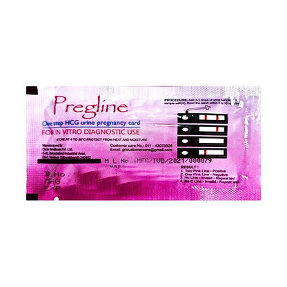 Pregline Pregnancy Test Card 1'S - Global Surgicals