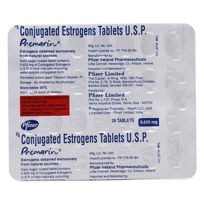 Premarin 0.625mg Tablet 28'S - Global Surgicals