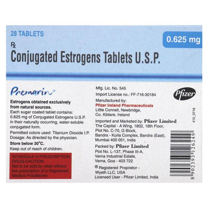 Premarin 0.625mg Tablet 28'S - Global Surgicals