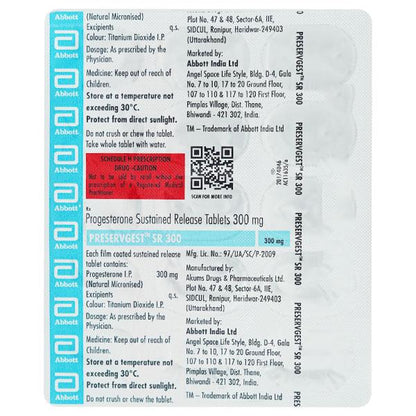 PRESERVGEST SR 300 Tablet 15's - Global Surgicals