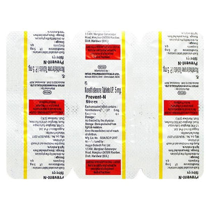 Prevent N 5mg Tablet 10'S - Global Surgicals