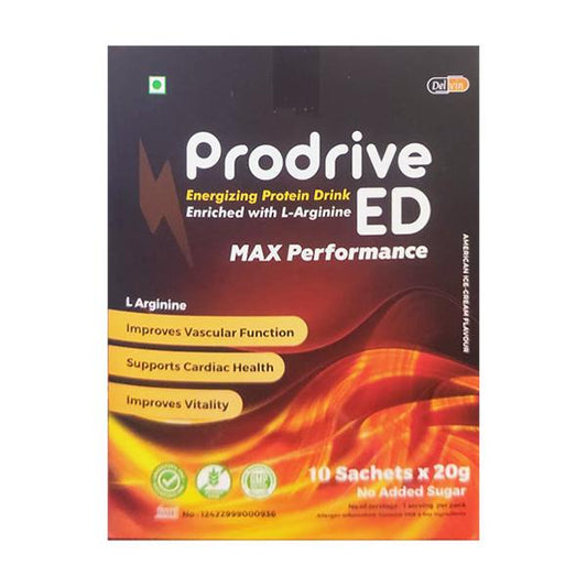 PRODRIVE ED NO ADDED SUGAR AMERICAN ICE CREAM FLAVOUR Sachet 20g - Global Surgicals