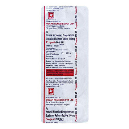 PROGEST SR 200 Tablet 10's - Global Surgicals