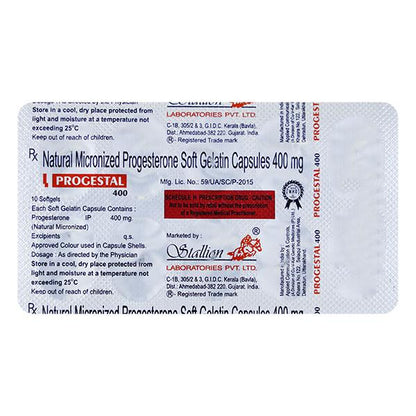 PROGESTAL 400 Capsule 10's - Global Surgicals