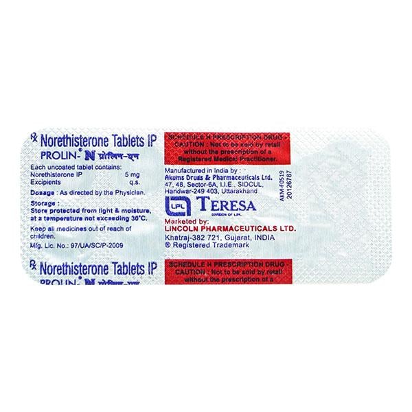 Prolin N 5mg Tablet 10'S - Global Surgicals