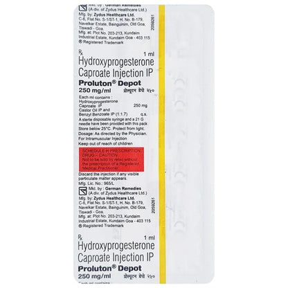 Proluton 250mg Injection(Depot) 1ml - Global Surgicals