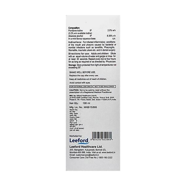 PURADINE Gargle 100ml - Global Surgicals