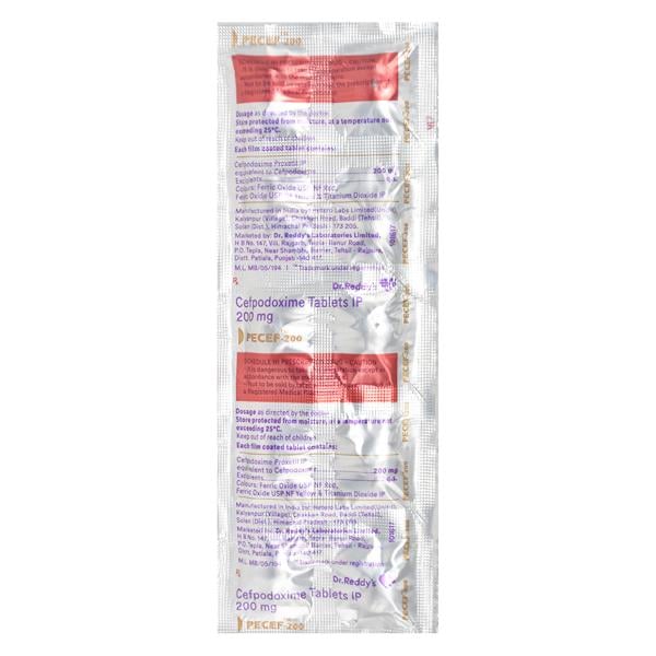 Pecef 200mg Tablet 10'S