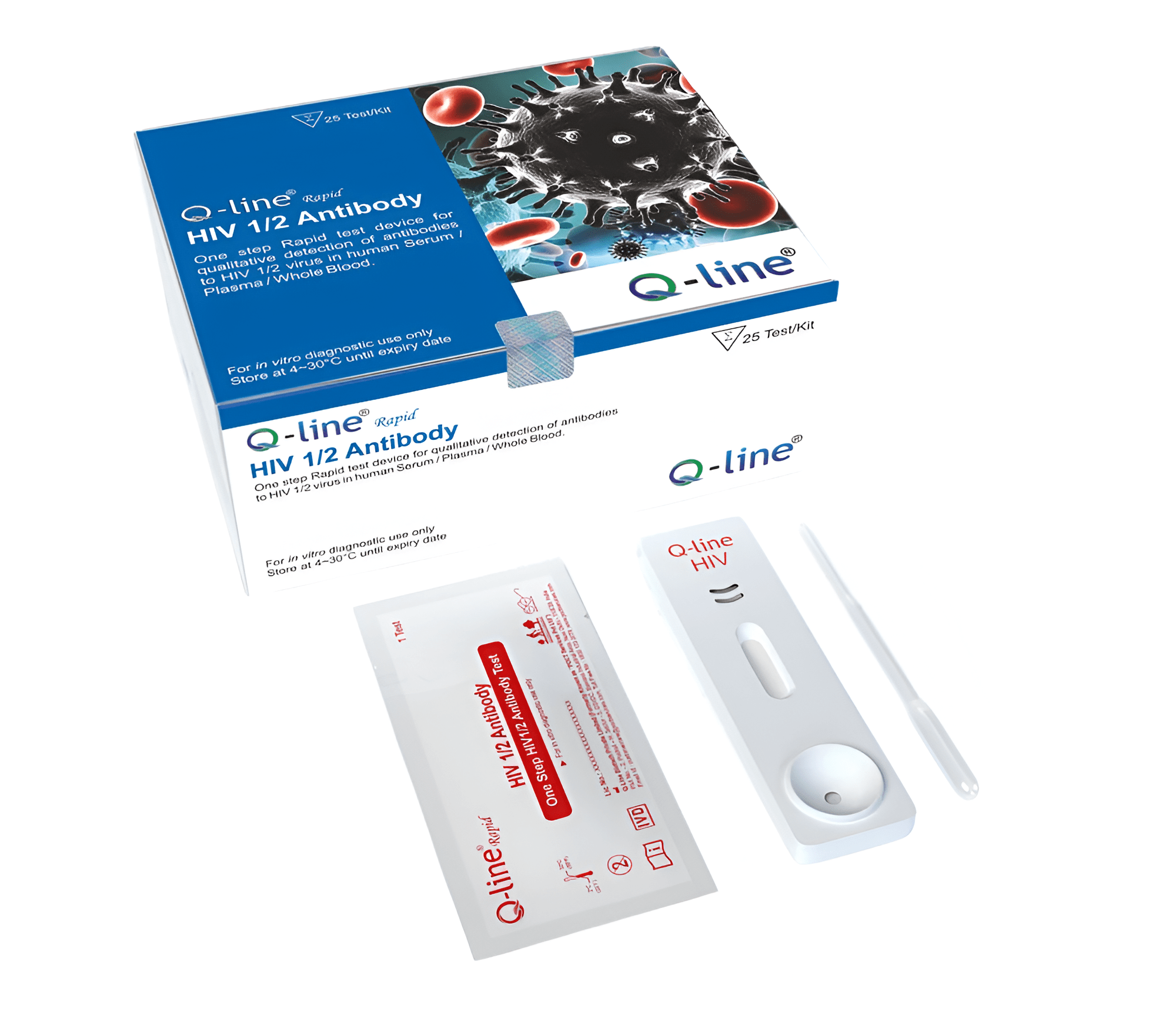 Q - Line HIV 1/2 Antigen Rapid Card - Global Surgicals