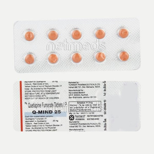 Q Mind 25mg Tablet 10'S - Global Surgicals