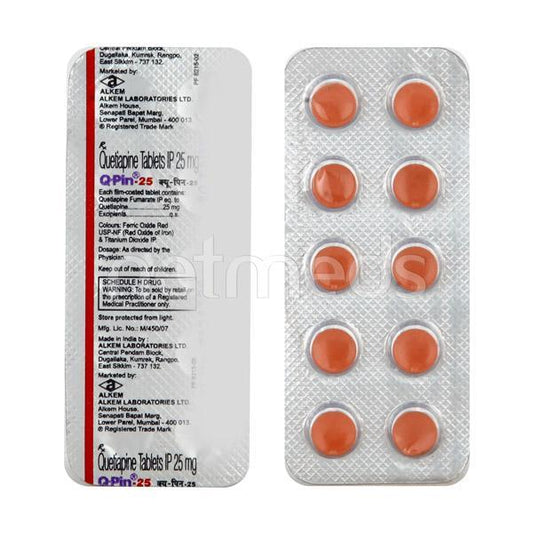 Q Pin 25mg Tablet 10'S - Global Surgicals