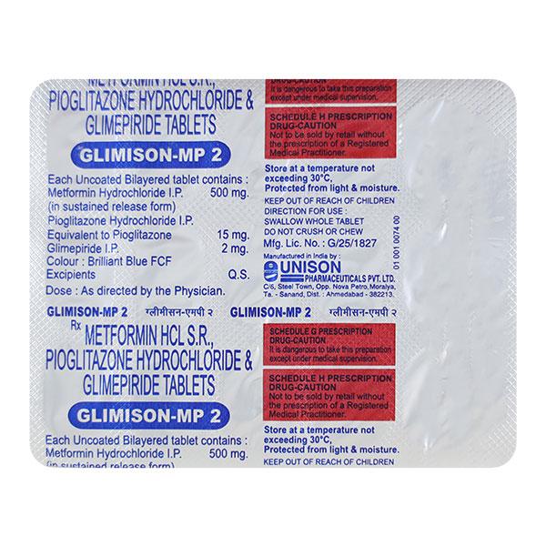 Glimison MP 2/500/15mg Tablet 15'S
