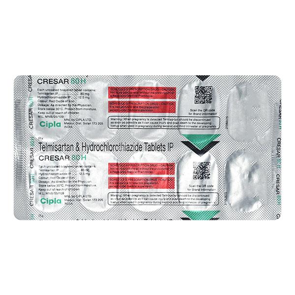 Cresar H 80mg Tablet 10'S