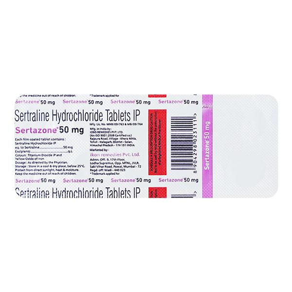 SERTAZONE 50mg Tablet 10's