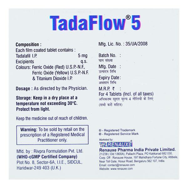 TADAFLOW 5 Tablet 4's