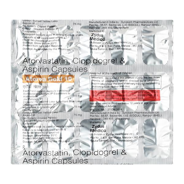 ATORVA GOLD 10mg Capsule 15's