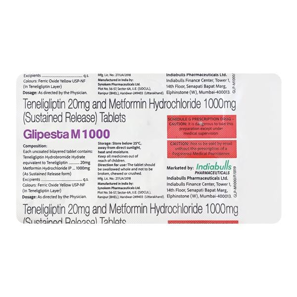 GLIPESTA M 1000 Tablet 10's