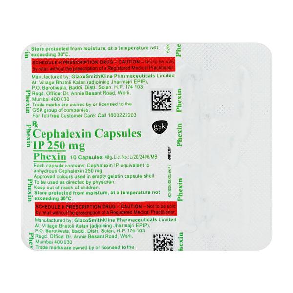 Phexin 250mg Capsule 10'S