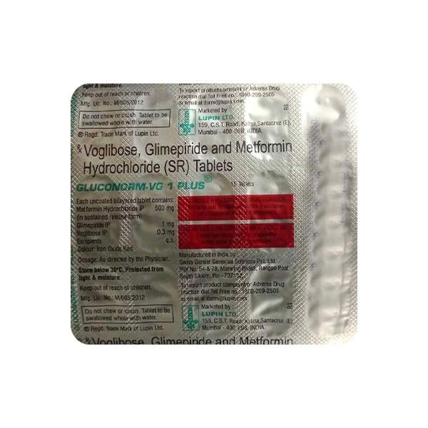 GLUCONORM VG PLUS 1mg Tablet 15's