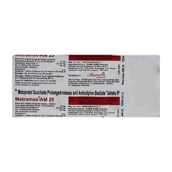 Metromax AM 25/5mg Tablet 10'S