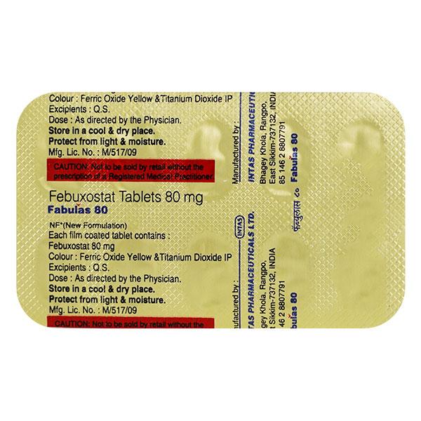 Fabulas 80mg Tablet 10'S