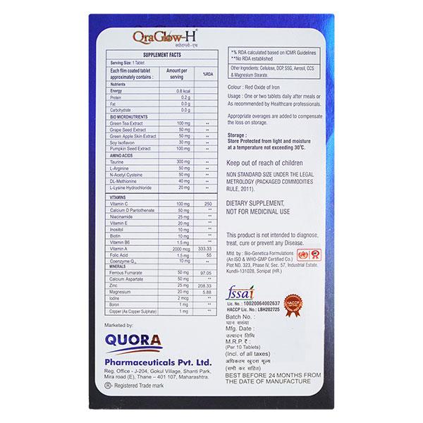 QRAGLOW H Tablet 10's - Global Surgicals