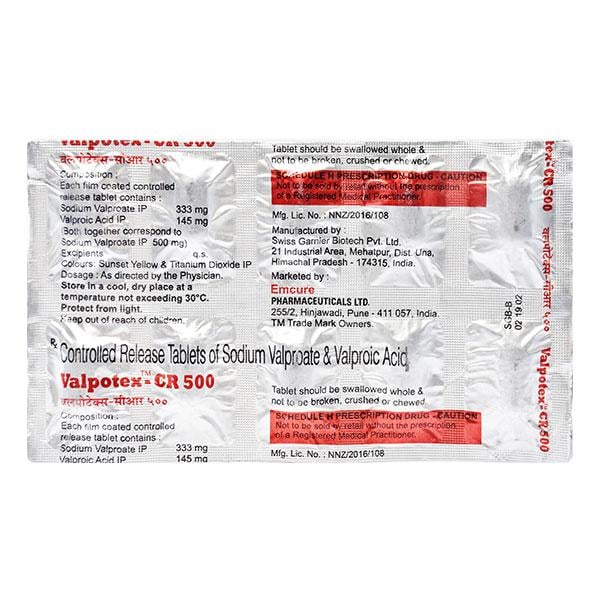 Valpotex CR 500mg Tablet 10'S