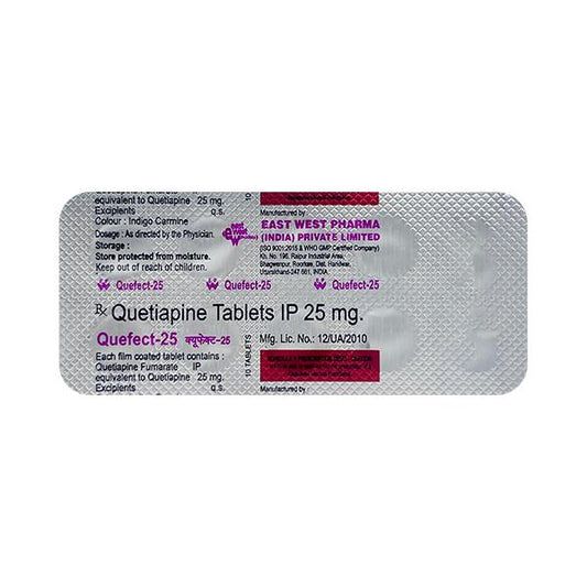 QUEFECT 25 Tablet 10's - Global Surgicals