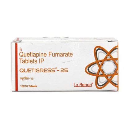 Quetigress 25mg Tablet 10'S - Global Surgicals