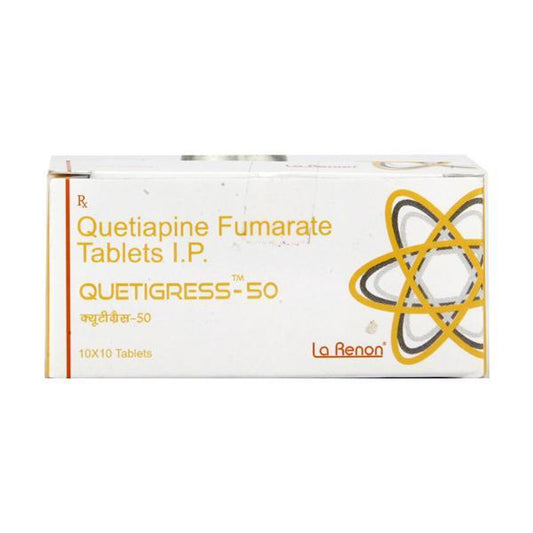 Quetigress 50mg Tablet 10'S - Global Surgicals
