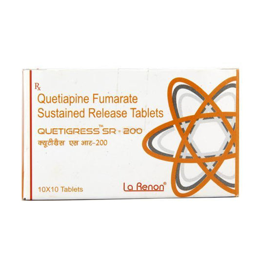 Quetigress SR 200mg Tablet 10'S - Global Surgicals