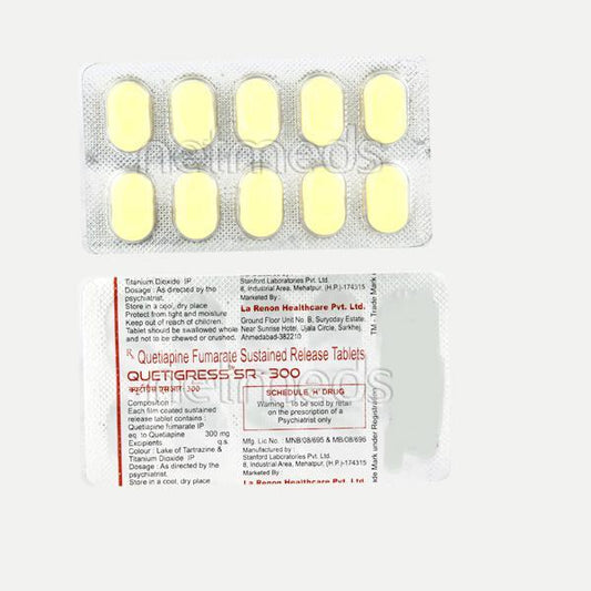 Quetigress SR 300mg Tablet 10'S - Global Surgicals