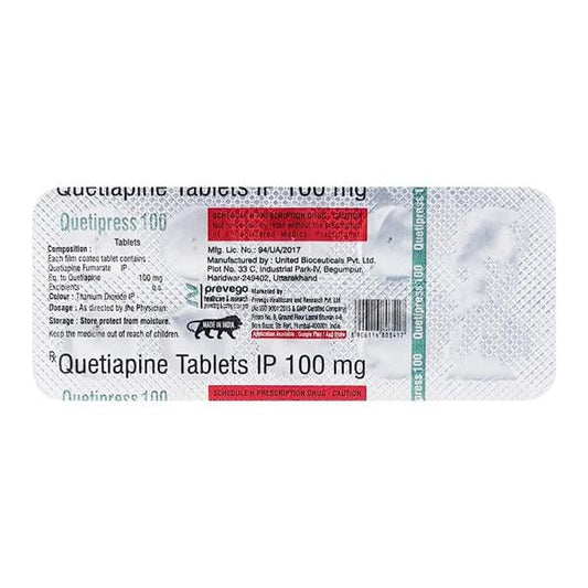 QUETIPRESS 100 Tablet 10's - Global Surgicals