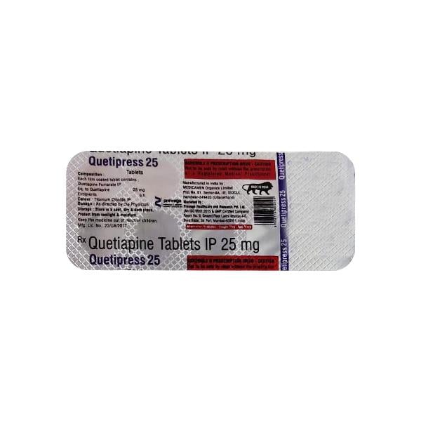 QUETIPRESS 25 Tablet 10's - Global Surgicals
