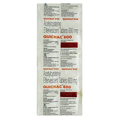 QUICNAC 600 SUGAR FREE ORANGE FLAVOUR Effervescent Tablet 10's - Global Surgicals